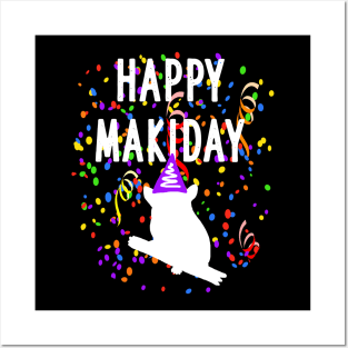 happy makiday Maki Geschenk Koboldmaki Affen Love Posters and Art